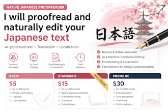 check and proofread natural japanese manually