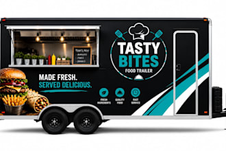 design custom food truck wrap and truck graphics