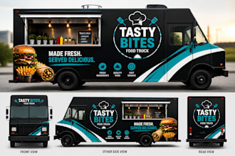 design custom food truck wrap and truck graphics