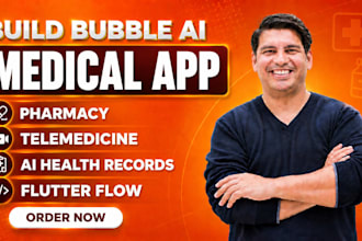 build bubble ai medical app pharmacy telemedicine ai health records flutter flow