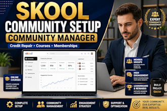 setup skool online community skool credit repair setup skool community manager