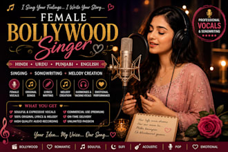 sing and write romantic soulful bollywood hindi urdu and punjabi songs