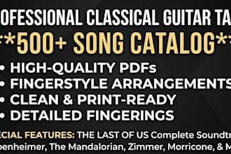 provide professional classical guitar tabs