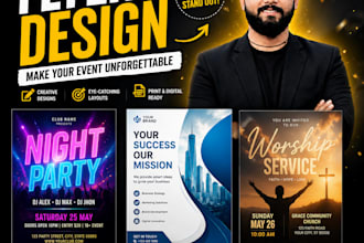 design flyer for party, corporate, church