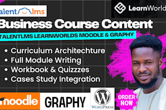 create business course content lessaon plan talentlms learnworlds moodle graphy