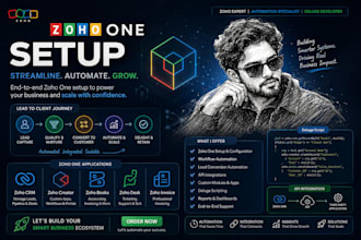 be your zoho one, zoho CRM and zoho creator developer