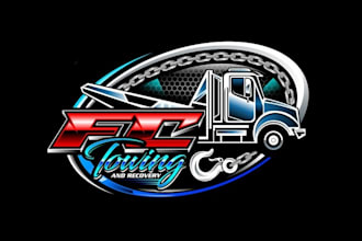 design custom classic towing company logo design