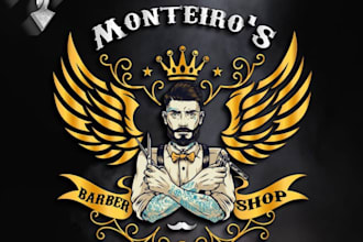 create professional an outstanding barber shop logo design
