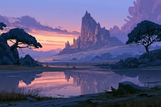 fantasy concept landscape illustrations