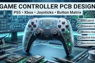 design ps5 xbox game controller pcb with joystick and button matrix
