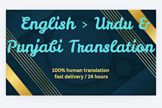 do professional english to urdu and punjabi translation
