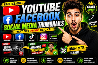 design eye catching youtube and facebook video thumbnails