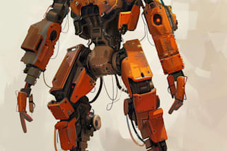 draw mecha robot character design