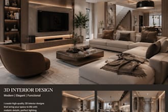 create 3d interior and exterior design for motorhome, rv car , and homestyler