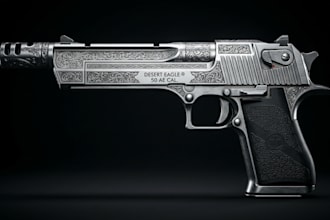 create 3d gun model, weapon design and game asset fivem gun, 3d weapon model
