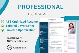 provide professional resume, cv and cover letter services