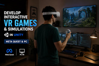 develop interactive VR games and simulations in unity for meta quest and PC