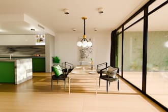 realistic 3d interior rendering and architectural
