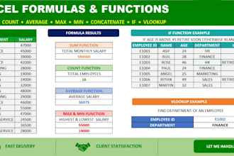 create and fix excel formulas and functions