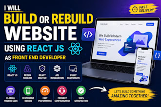 build or rebuild websites using reactjs as front end developer