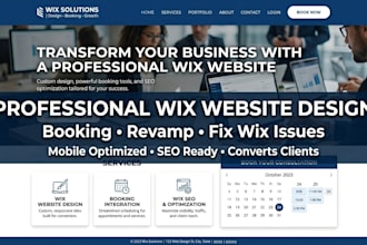 design wix booking website, revamp your wix business website or fix wix issues