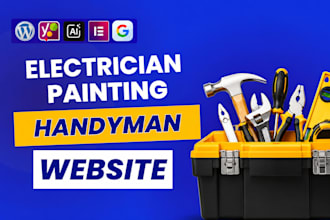 design electrician, handyman, plumbing, painting contractor website