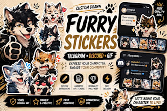 draw furry telegram stickers, animated stickers and crypto sticker packs