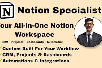 build expert notion template, notion dashboard, ai integration