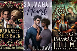 gay romance book cover, lgbtq romantasy ebook cover, kdp cover illustration