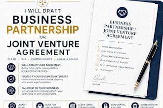 draft a business partnership or joint venture agreement