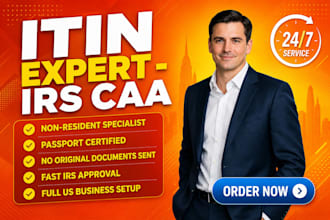 get your itin number as irs caa for non US residents fast tin