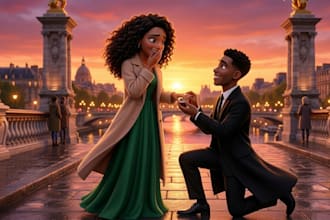 create 3d pixar style ai proposal video ai romantic storytelling video