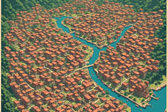 draw vector travel map of a city or a country