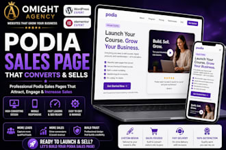 podia website design, podia sales page, online course website, digital product