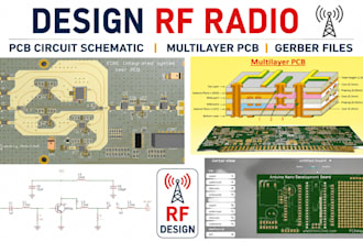 design rf radio pcb circuit schematic multilayer pcb and gerber files