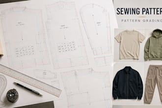 make sewing pattern, pattern grading and clothing patterns for garmentproduction