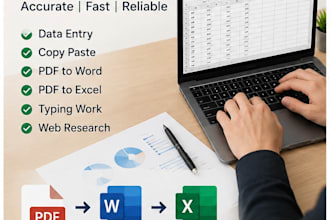 do accurate data entry, copy paste, PDF to word and excel