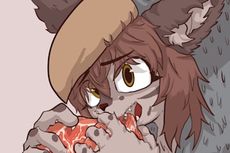 draw a cute chibi furry avatar or character icon