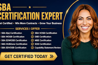 handle your samgov registration, sba 8a, wosb, mbe, dbe certifications