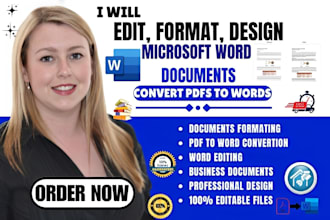 professionally format business documents, reports and proposal in microsoft word