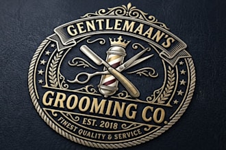 create professional barber shop logo design for your brand