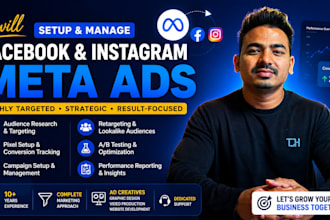 setup facebook ads, instagram ads and meta ads campaigns