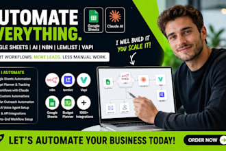 automate google sheet, budget planner, apple with ai claude, n8n, lemlist, vapi
