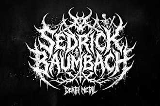draw a handcrafted death metal band logo