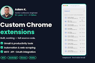 develop a custom chrome extension or browser addon