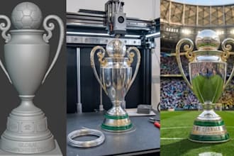 design custom 3d trophy model, award, medal, cup stl for 3d printing