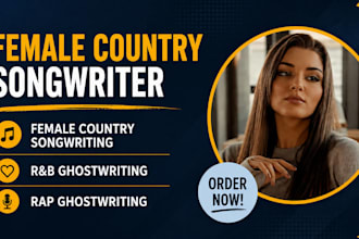 be female country songwriter, lyric writer for country