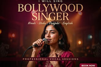 female bollywood hindi urdu punjabi and english songs professionally