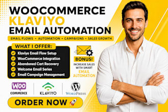 setup woocommerce klaviyo mailchimp email flow email automation campaigns flows