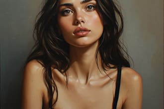 make digital realistic oil portrait painting